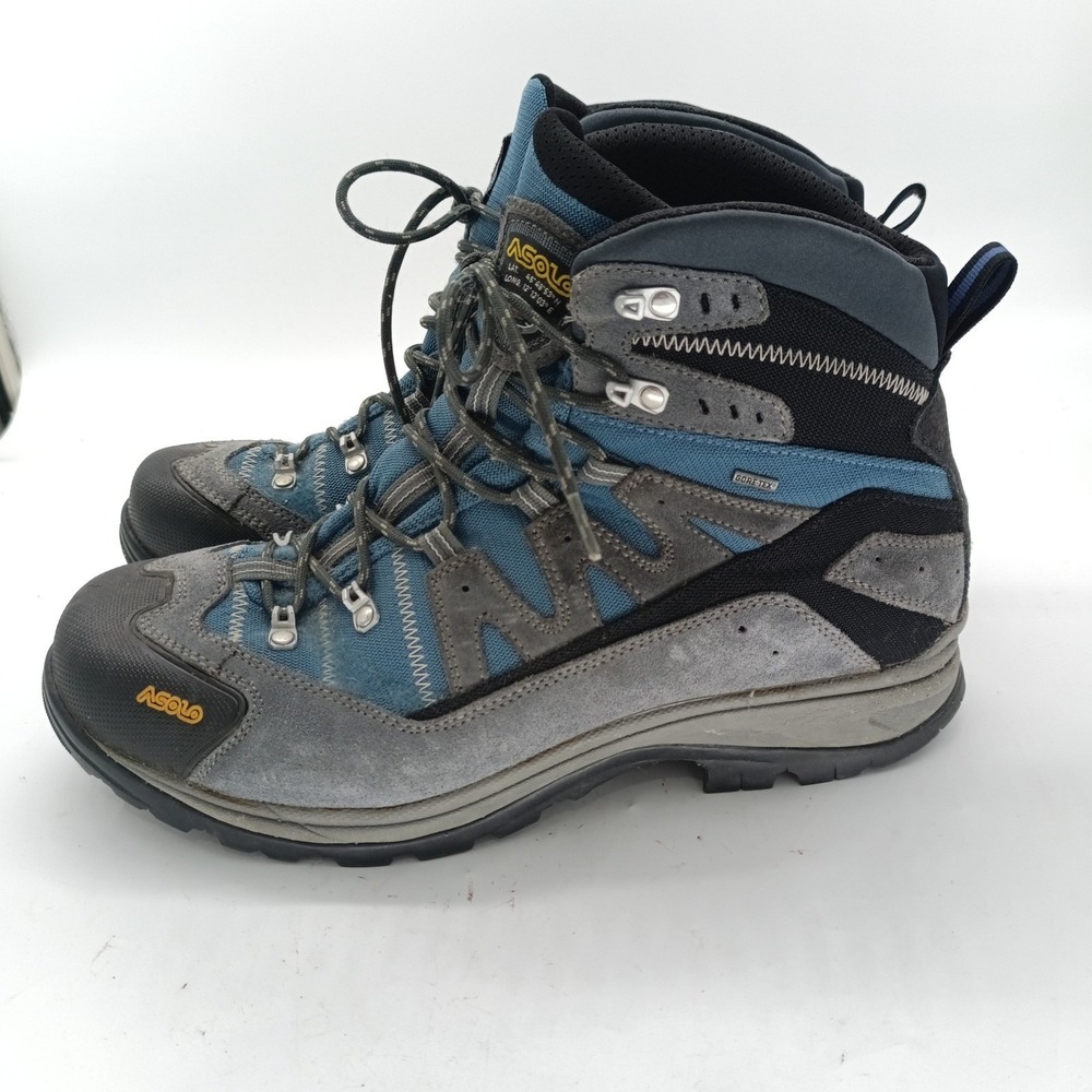 Asolo Neutron GTX Mens 12 Blue Gray Waterproof Gore-Tex Vibram Hiking Boots a8